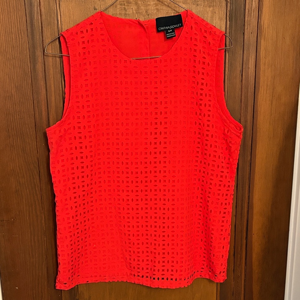 Cynthia Rowley Vibrant Red Sleeveless Blouse